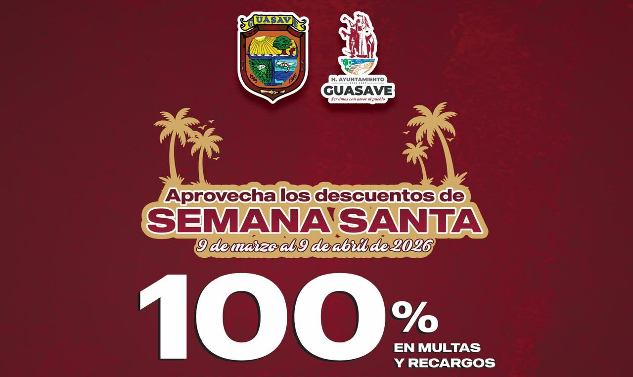 GUASAVE DESCUENTOS 09 MARZO El programa busca incentivar la regularización de los contribuyentes ofreciendo descuentos significativos en adeudos de años anteriores y multas de tránsito recientes.