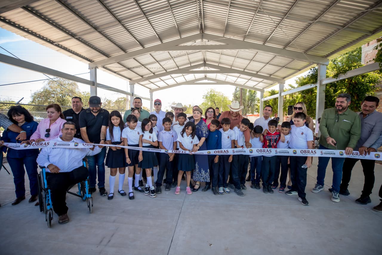 GUASVAE CANCHA ESCUELA 13 ABRIL La alcaldesa Cecilia Ramírez inauguró infraestructura deportiva y social en Orba y Herculano de la Rocha con una inversión superior a 1.5 millones de pesos.