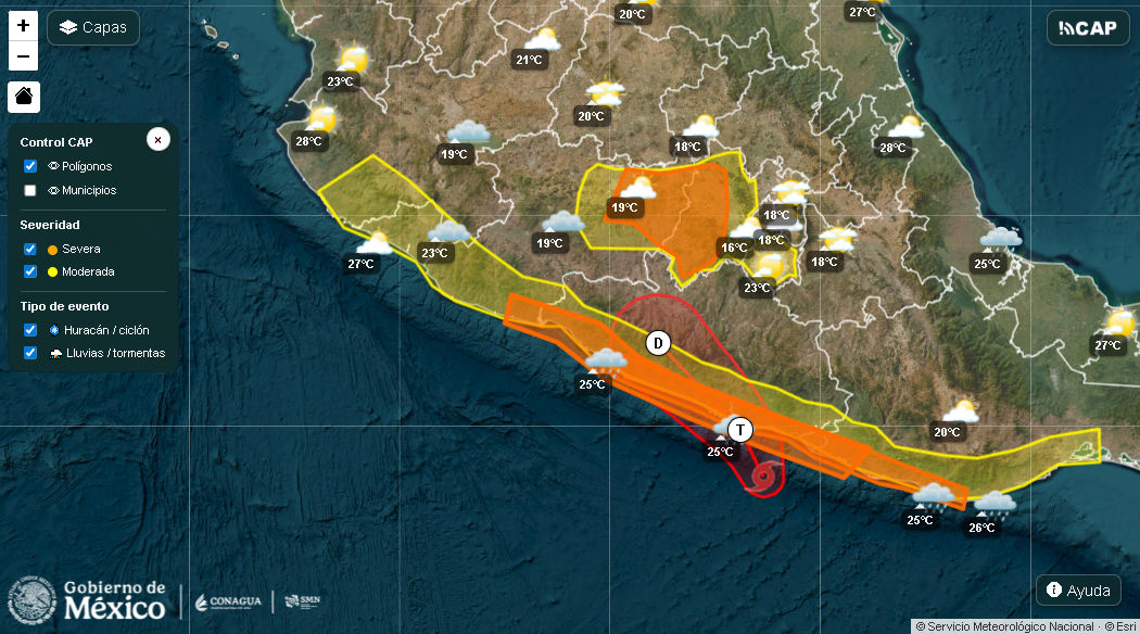 CLIMA MEXICO 08 JUNIO La madrugada de este lunes se formó la segunda tormenta tropical en el Océano Pacífico.